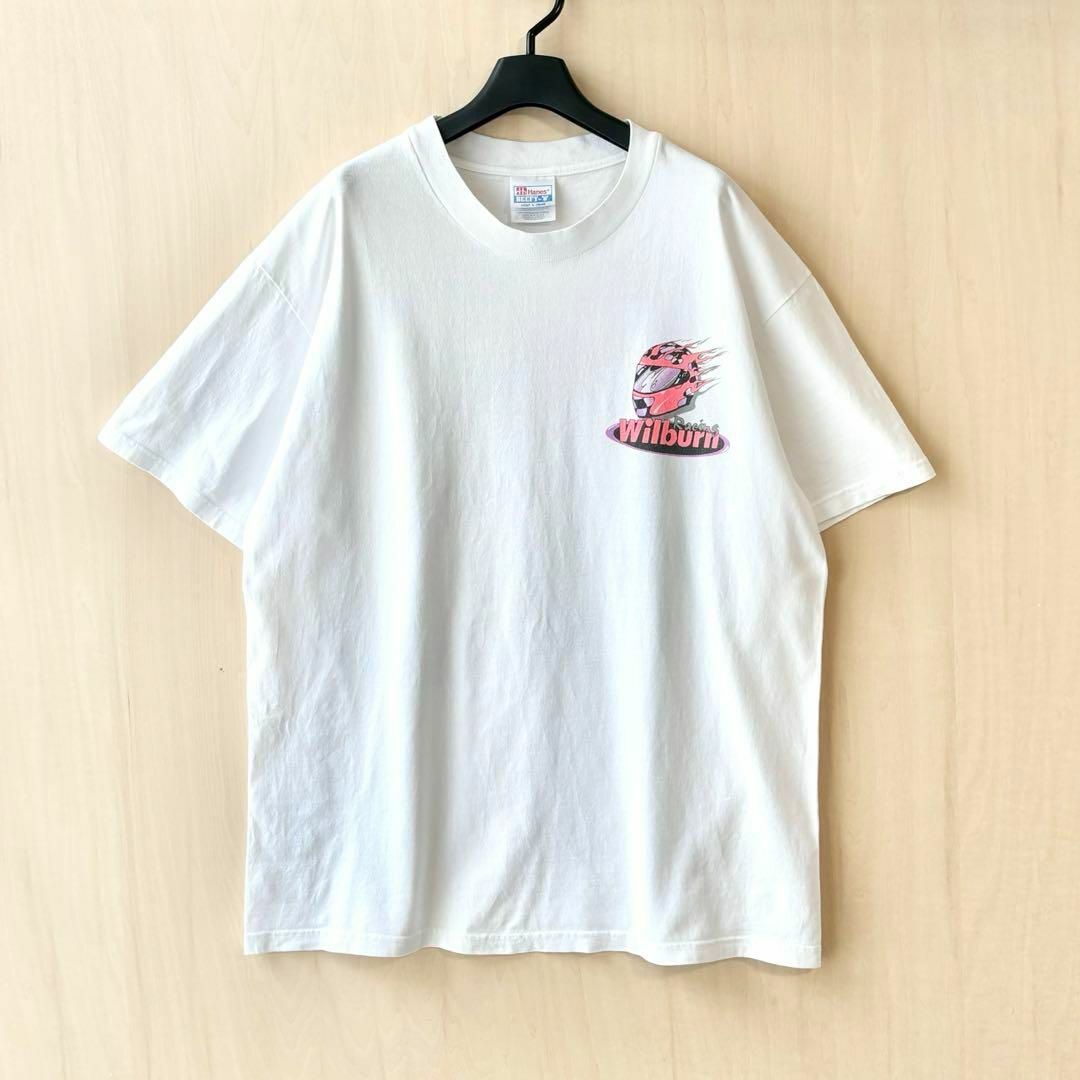 Hanes(ヘインズ)の90s 00s メキシコ製古着　ヘインズ　ビーフィ　Tシャツ　レーシングカー メンズのトップス(Tシャツ/カットソー(半袖/袖なし))の商品写真