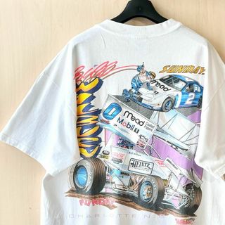 ヘインズ(Hanes)の90s 00s メキシコ製古着　ヘインズ　ビーフィ　Tシャツ　レーシングカー(Tシャツ/カットソー(半袖/袖なし))