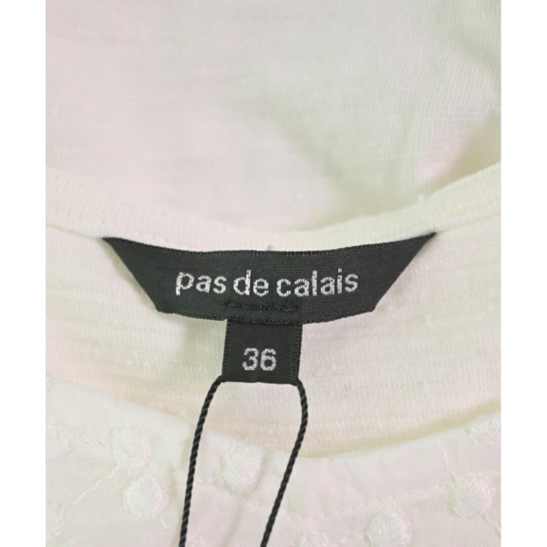 pas de calais(パドカレ)のpas de calais パドカレ Tシャツ・カットソー 36(S位) 白 【古着】【中古】 レディースのトップス(カットソー(半袖/袖なし))の商品写真