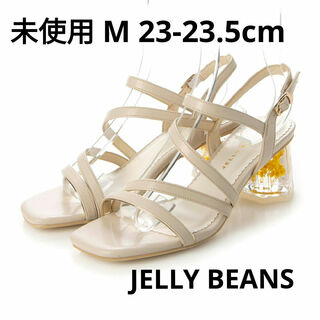 JELLY BEANS - ジェリービーンズ M 23 23.5 フラワークリアヒールストラップ サンダル