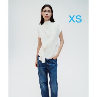 ザラ(ZARA)の 即日発送　ZARA  ギャザー トップス　XS(シャツ/ブラウス(半袖/袖なし))