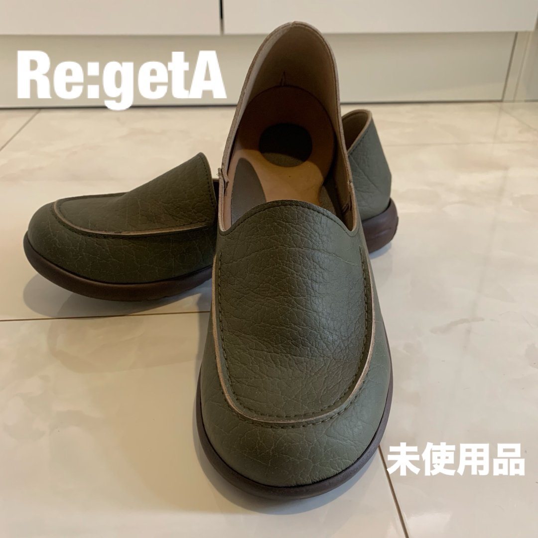 Re:getA(リゲッタ)のリゲッタ　ドライビングローファー　スリッポン　ぺたんこシューズ　カーキ　M レディースの靴/シューズ(ローファー/革靴)の商品写真