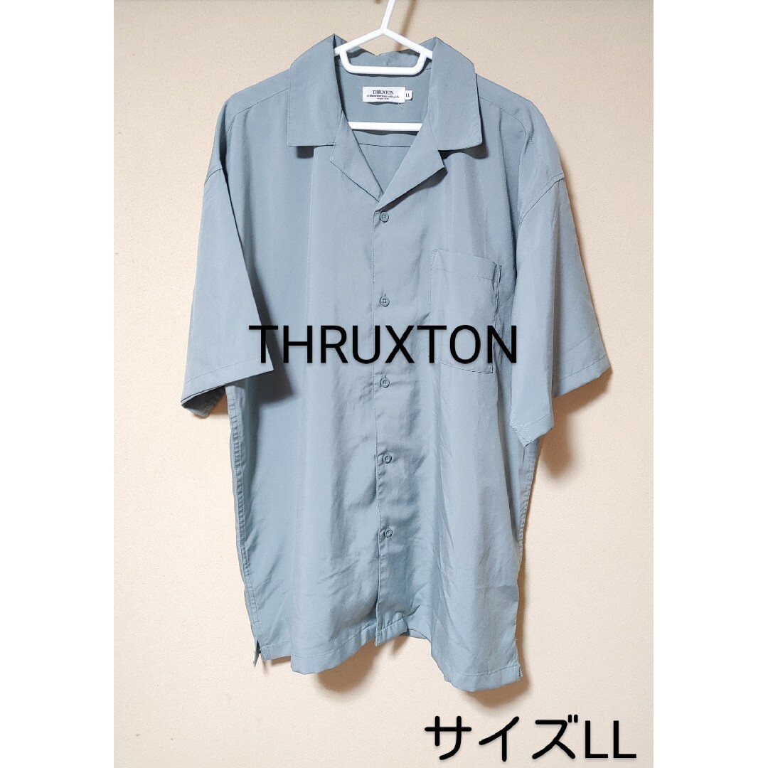 THRUXTON＊シャツ・半袖・LL＊刺繍・ミントグリーン系＊トップス・メンズ メンズのトップス(シャツ)の商品写真