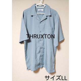 THRUXTON＊シャツ・半袖・LL＊刺繍・ミントグリーン系＊トップス・メンズ(シャツ)