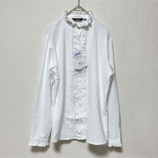 ブリックハウスバイトウキョウシャツ(BRICK HOUSE by Tokyo Shirts)の未使用　ブリックハウス　フリル長袖シャツ　Lサイズ(シャツ/ブラウス(半袖/袖なし))