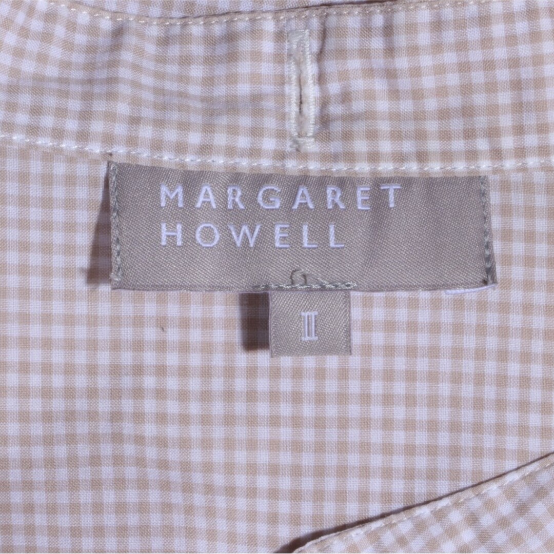 MARGARET HOWELL(マーガレットハウエル)の★美品★マーガレットハウエル トップス シャツ 長袖 チェック柄  ベージュ メンズのトップス(シャツ)の商品写真