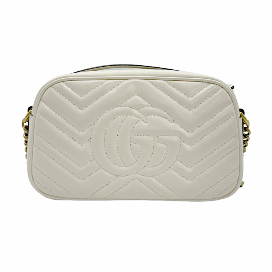 Gucci(グッチ)のグッチ GUCCI ショルダーバッグ GGマーモント レザー アイボリー レディース 447632 送料無料【中古】 z0885 レディースのバッグ(ショルダーバッグ)の商品写真