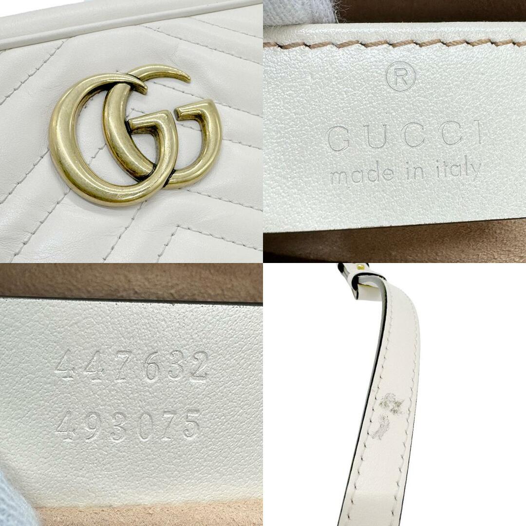 Gucci(グッチ)のグッチ GUCCI ショルダーバッグ GGマーモント レザー アイボリー レディース 447632 送料無料【中古】 z0885 レディースのバッグ(ショルダーバッグ)の商品写真