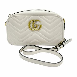 Gucci - グッチ GUCCI ショルダーバッグ GGマーモント レザー アイボリー レディース 447632 送料無料【中古】 z0885