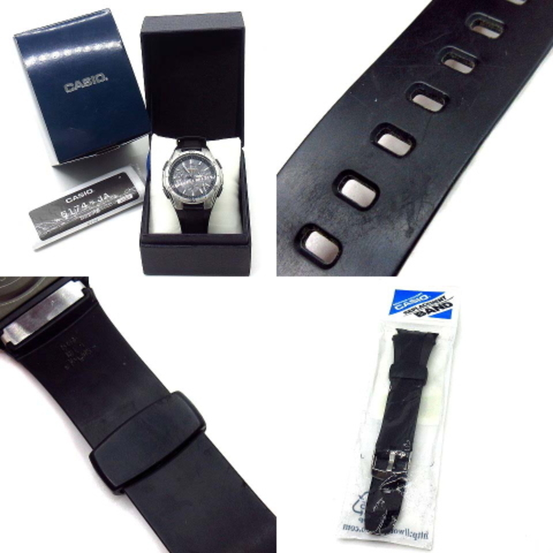 CASIO(カシオ)のカシオ ウェーブセプター クロノグラフ 腕時計 ソーラー ウォッチ 電波 黒 レディースのファッション小物(腕時計)の商品写真