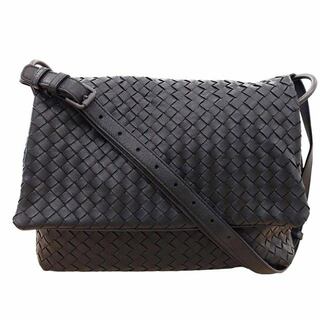 Bottega Veneta - ボッテガヴェネタ イントレチャート ショルダーバッグ フラップ レザー 黒