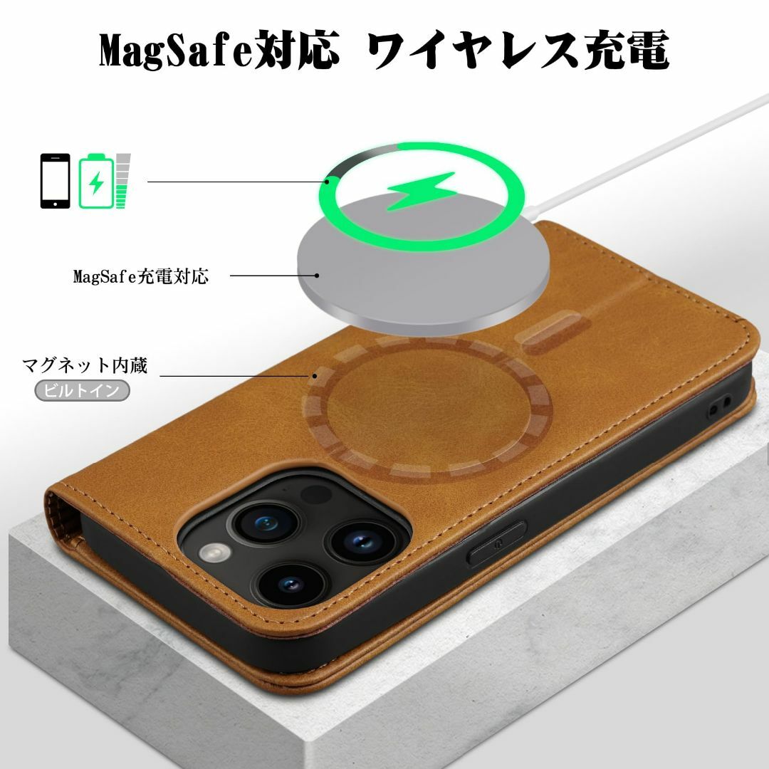 【色: レトロブラウン「Magsafe」】Rssviss iPhone 15 P スマホ/家電/カメラのスマホアクセサリー(その他)の商品写真