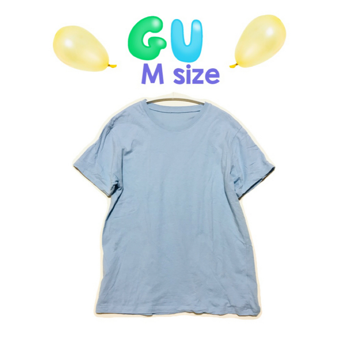 【GU】水色  メンズ cotton カラーシャツ メンズのトップス(Tシャツ/カットソー(半袖/袖なし))の商品写真