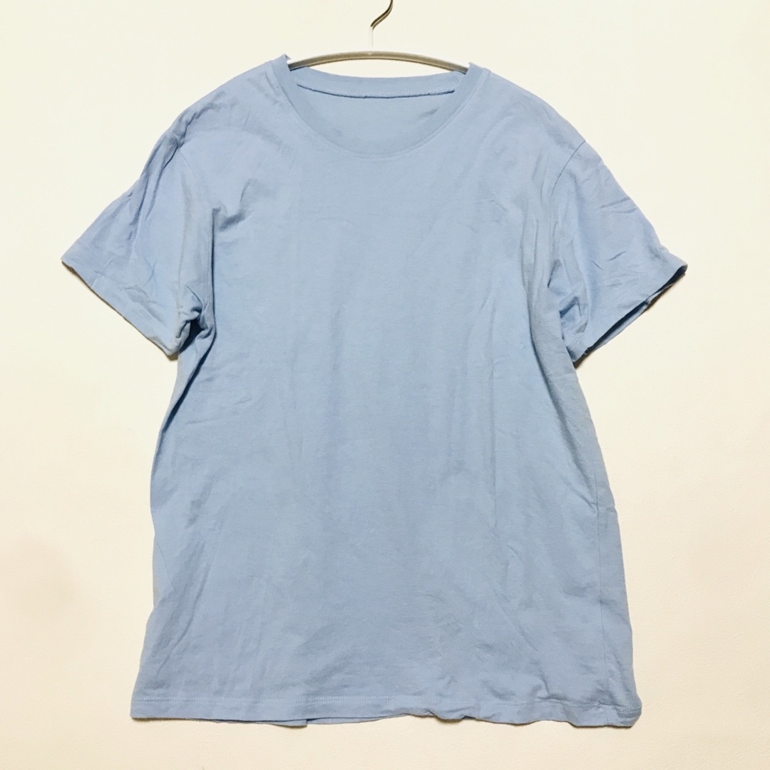 【GU】水色  メンズ cotton カラーシャツ メンズのトップス(Tシャツ/カットソー(半袖/袖なし))の商品写真
