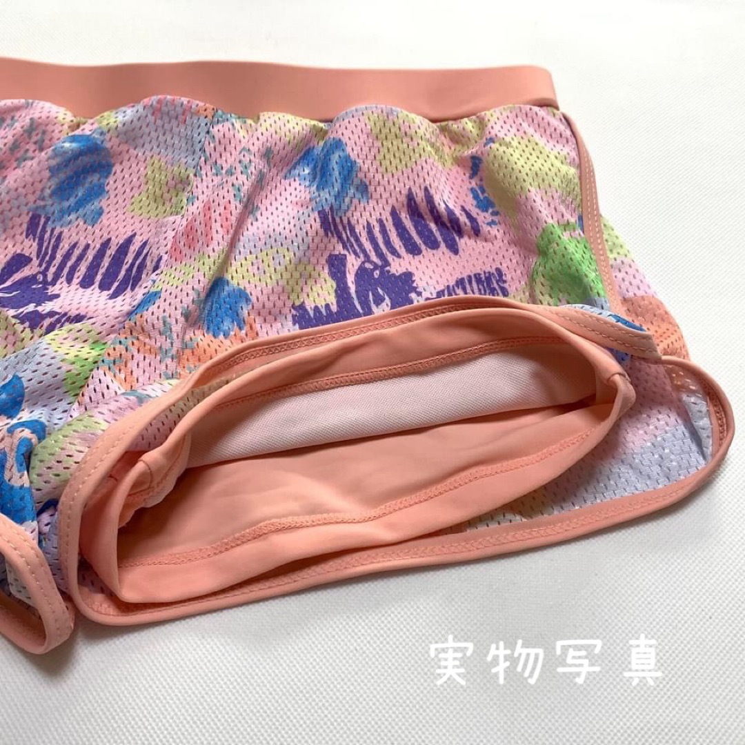 ✿ 水着 ✿ ラッシュガード 半袖 150 ピンク ジュニア 可愛い 2点セット キッズ/ベビー/マタニティのキッズ服女の子用(90cm~)(水着)の商品写真