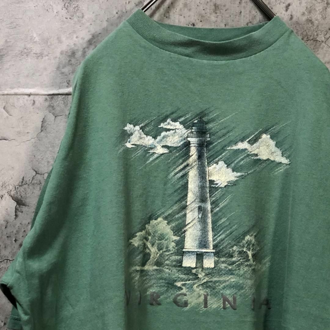 VIRGINIA 灯台 風景 雰囲気抜群 アメリカ輸入 Tシャツ メンズのトップス(Tシャツ/カットソー(半袖/袖なし))の商品写真