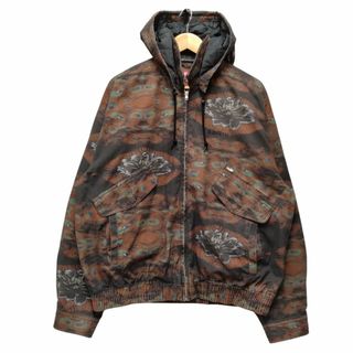 シュプリーム(Supreme)のSUPREME シュプリーム Leather Collar Utility Jacket フード付 襟レザー ユーティリティ ジャケット Peacock サイズL 正規品 / 34304(その他)