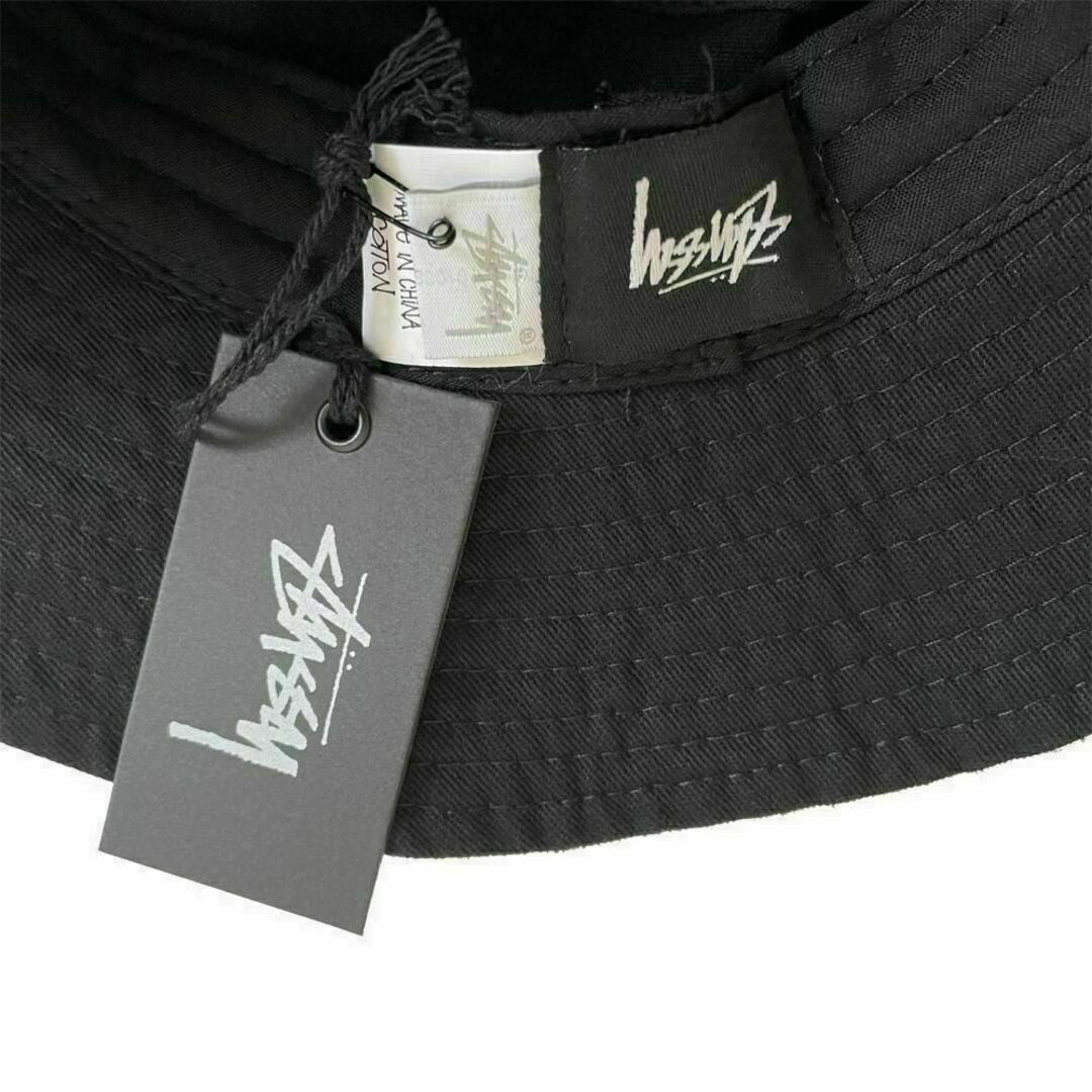 STUSSY(ステューシー)の新品 ステューシー 黒 バケットハット ストック STUSSY ロゴ STOCK メンズの帽子(ハット)の商品写真
