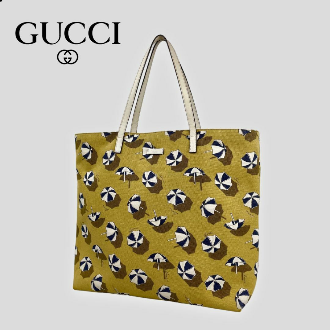 Gucci(グッチ)の■GUCCI グッチ■アンブレラ パラソル柄 キャンバストートバッグ 人気サイズ レディースのバッグ(トートバッグ)の商品写真
