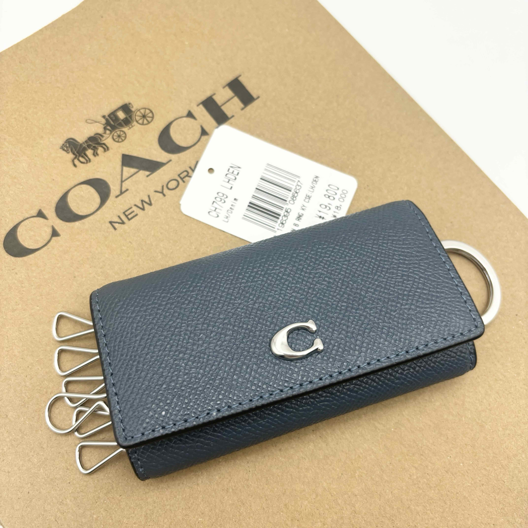 COACH(コーチ)の【COACH☆新品】6 リング キー ケース！クロスグレイン レザー！デニム！ レディースのファッション小物(キーケース)の商品写真