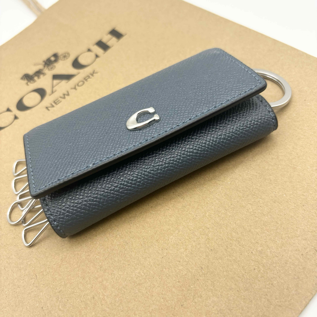 COACH(コーチ)の【COACH☆新品】6 リング キー ケース！クロスグレイン レザー！デニム！ レディースのファッション小物(キーケース)の商品写真