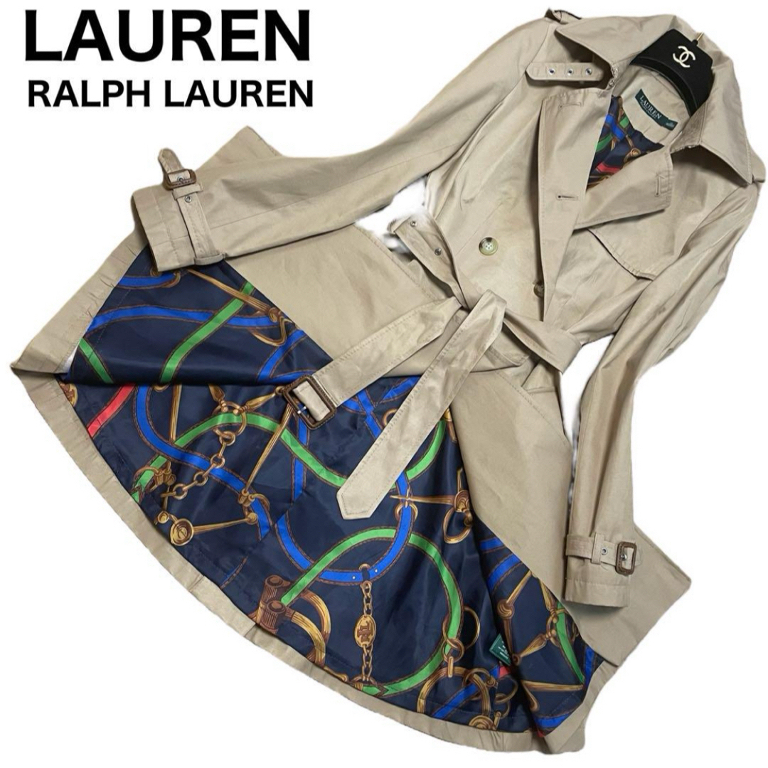 Ralph Lauren(ラルフローレン)の美品　LAUREN RALPH LAUREN トレンチコート　ベルト類完備　総柄 レディースのジャケット/アウター(トレンチコート)の商品写真