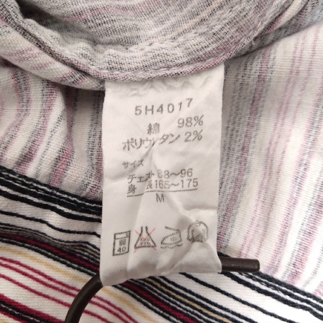 ikka(イッカ)のシャツ　メンズ　古着　長袖　ストライプ　イッカ　カジュアル　春　腕太シルエット メンズのトップス(シャツ)の商品写真