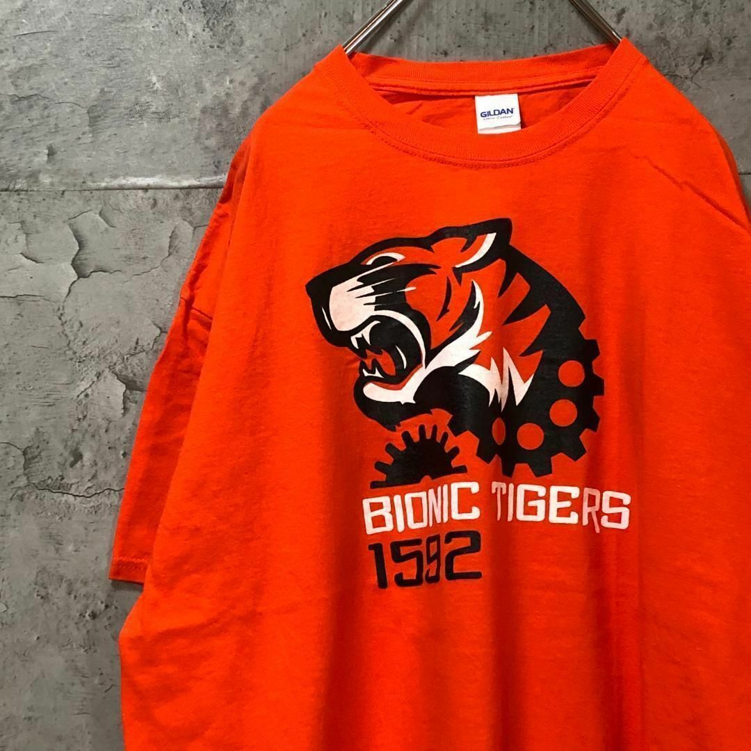 BIONIC TIGERS トラ 歯車 アニマル USA輸入 Tシャツ メンズのトップス(Tシャツ/カットソー(半袖/袖なし))の商品写真