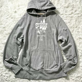 ステューシー(STUSSY)の☆美品 希少アイテム☆STUSSY パーカー XL グレー キャンプ アウトドア(パーカー)