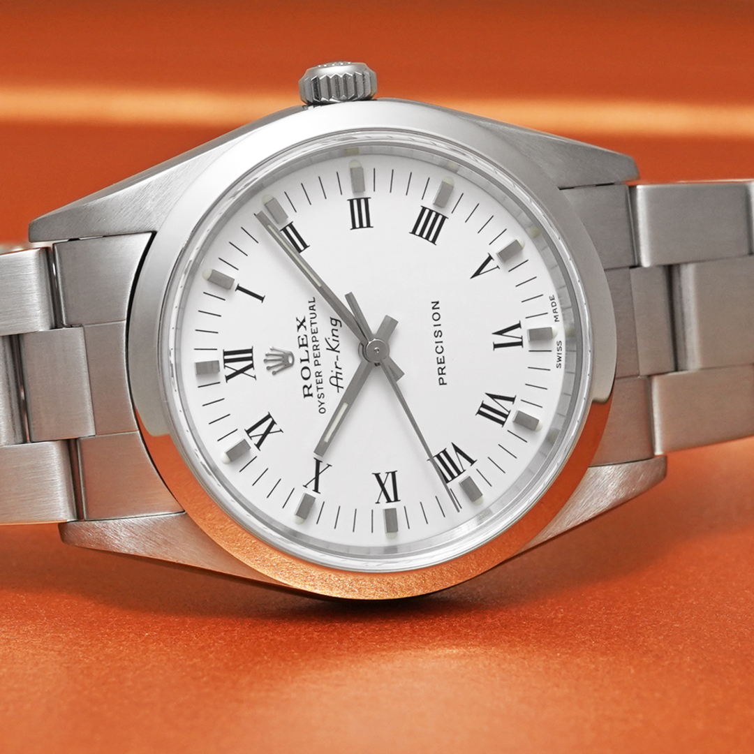 ROLEX(ロレックス)のロレックス エアキング Ref.14000 ホワイト P番 中古品 メンズ 腕時計 メンズの時計(腕時計(アナログ))の商品写真