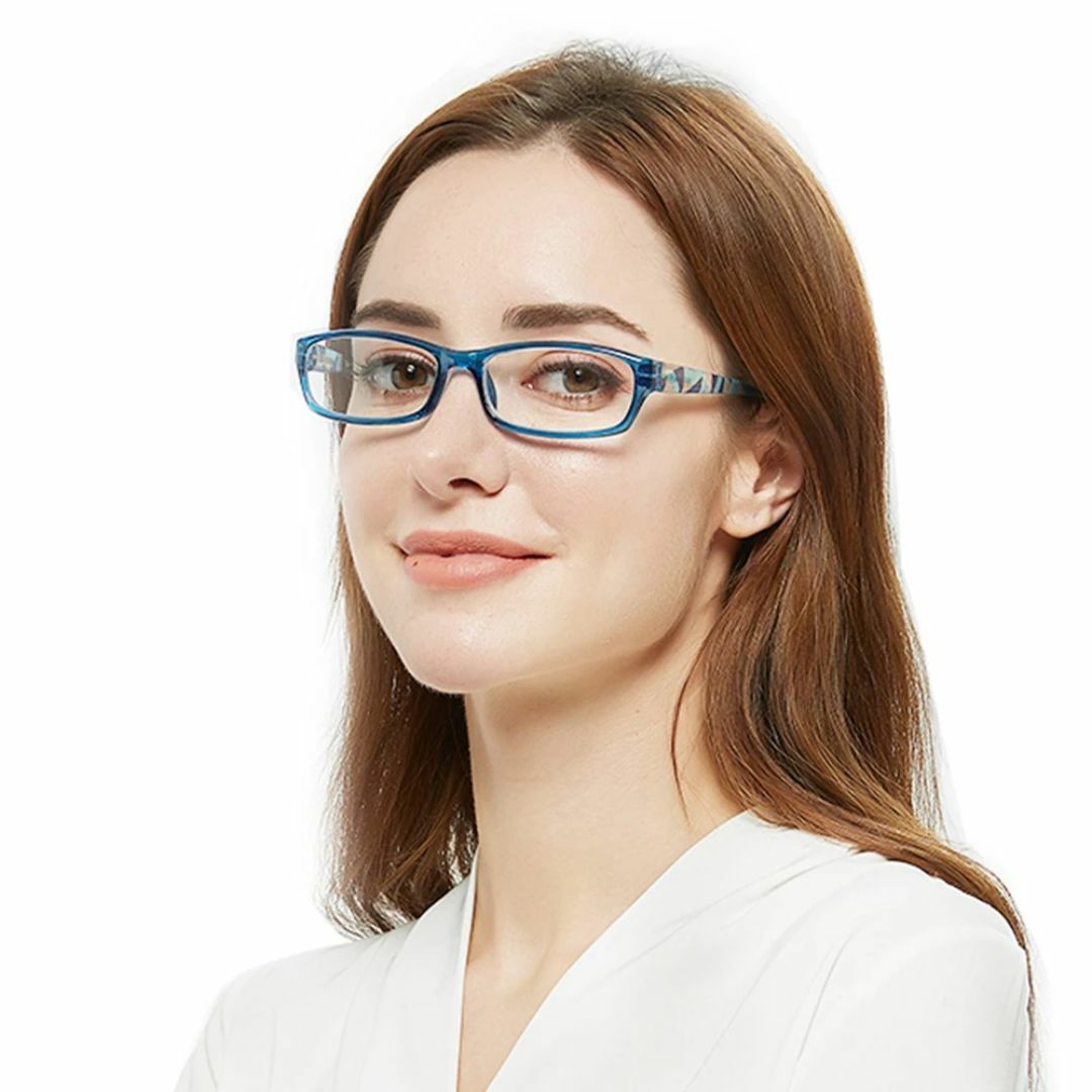 老眼鏡 ＋1.5 眼鏡 男女兼用 シニアグラス カラフルフレーム ブルー メンズのファッション小物(サングラス/メガネ)の商品写真