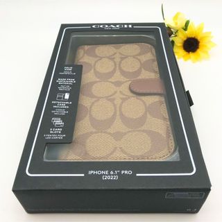 コーチ(COACH)のCOACH 大人気！！ iPhone14PRO 手帳型ケース カーキ 新品(iPhoneケース)