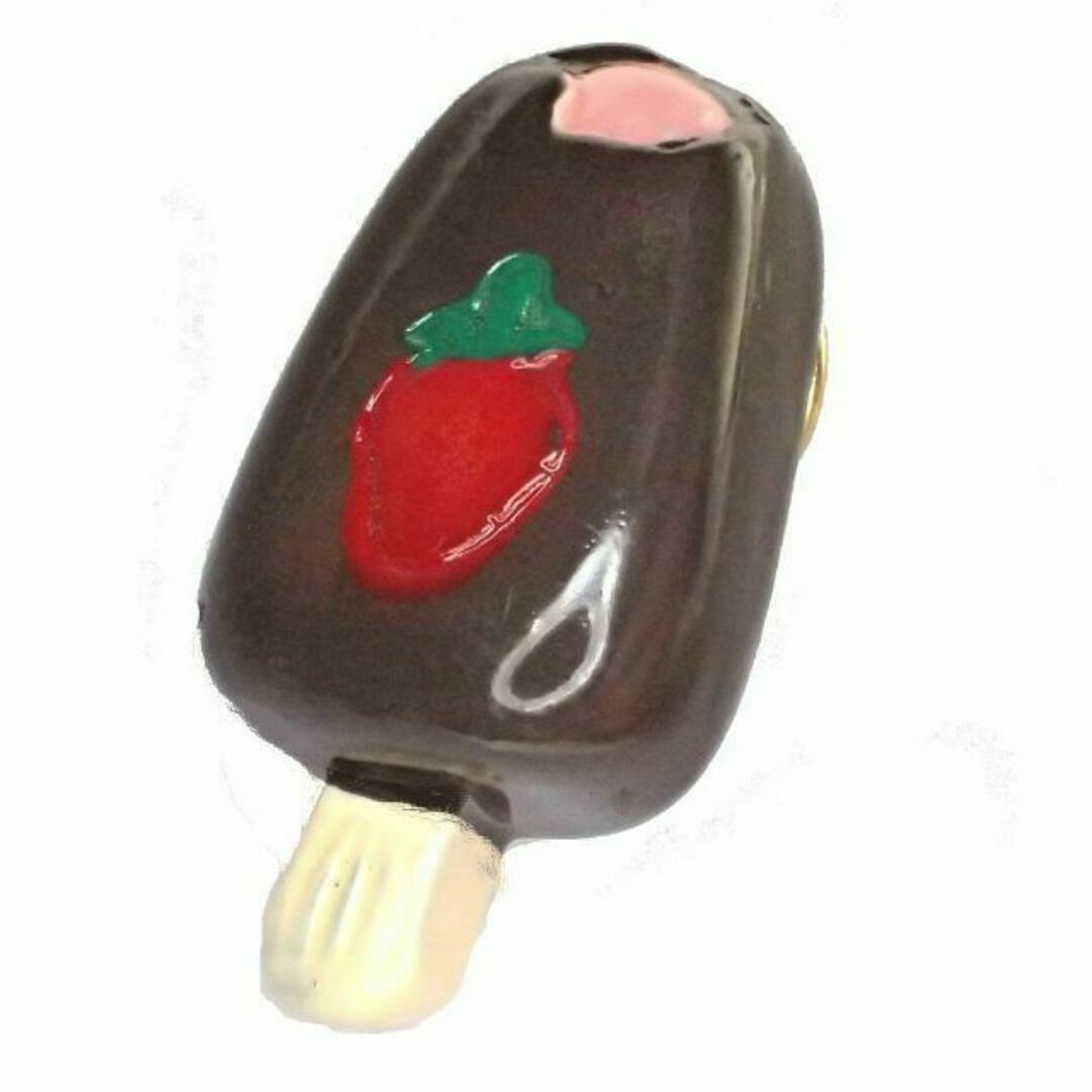 苺　アイスクリーム　チョコレート　ピンバッジ　ピンズ　ブローチ　ラペルピン レディースのアクセサリー(ブローチ/コサージュ)の商品写真