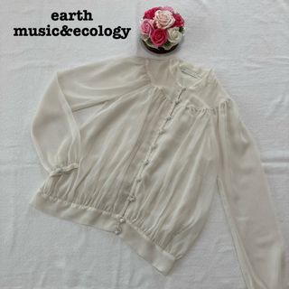 アースミュージックアンドエコロジー(earth music & ecology)のアースミュージックアンドエコロジー レディース　シアーシャツ　ブラウス　XS(シャツ/ブラウス(長袖/七分))