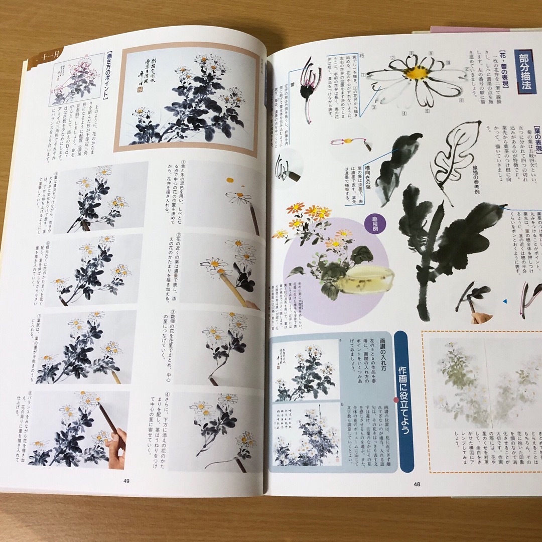 本 花の歳時記 基礎知識 春 夏 秋 冬 水墨画 花 知識 果物 素材 趣味  エンタメ/ホビーの本(趣味/スポーツ/実用)の商品写真