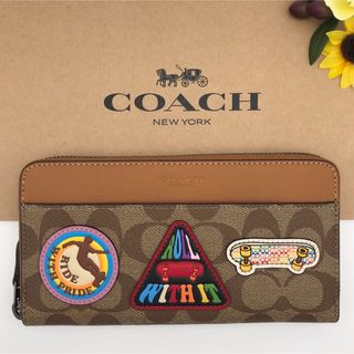 コーチ(COACH)のCOACH 大人気！！ アコーディオン ウォレット パッチ レインボー 新品(長財布)