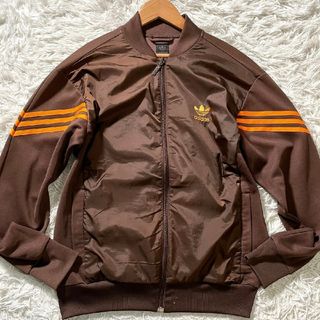 アディダス(adidas)の☆極美品 万国旗タグ☆adidas トラックジャケット ナイロン切替 茶 M(ジャージ)