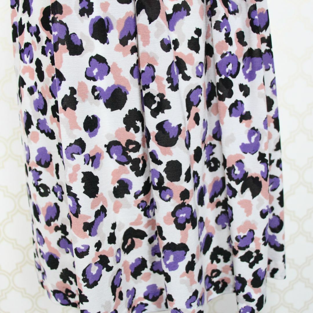 ANAYI(アナイ)のアナイ　ワンピース　半袖　36　S　白　紫　黒 レディースのワンピース(ひざ丈ワンピース)の商品写真