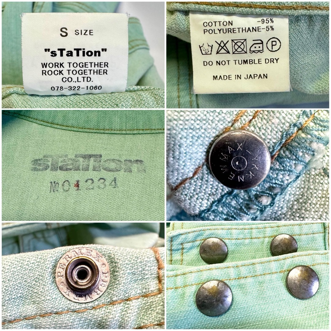 Gジャン デニムジャケット used加工 グリーン メンズのジャケット/アウター(Gジャン/デニムジャケット)の商品写真