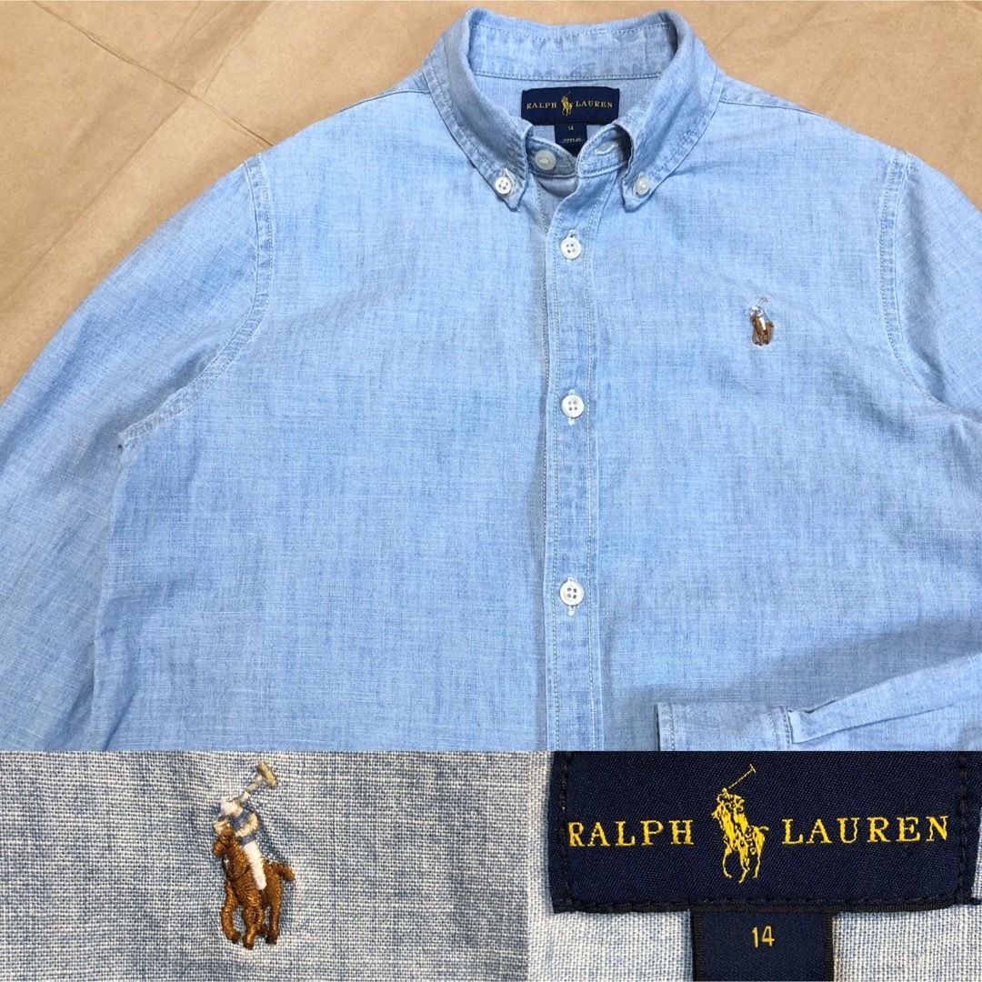 Ralph Lauren(ラルフローレン)のRalph Lauren ラルフローレン タンガリー シャツ 14 デニム レディースのトップス(シャツ/ブラウス(長袖/七分))の商品写真