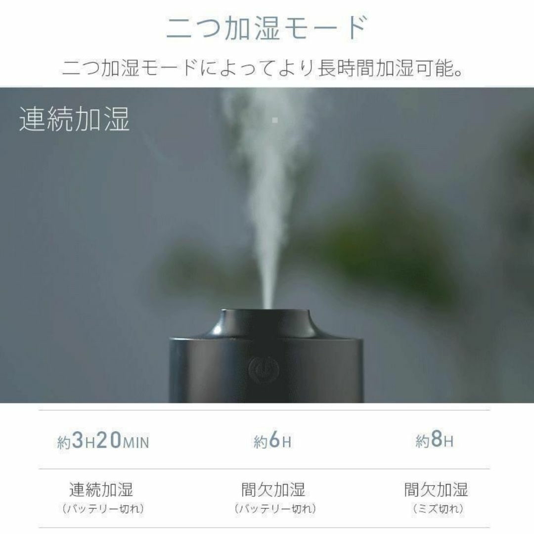 【乾燥対策】卓上加湿器 超音波 静音 デスク オフィス 風邪 花粉症 寝室 白 スマホ/家電/カメラの冷暖房/空調(その他)の商品写真