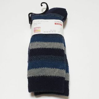 ユニクロ(UNIQLO)のUNIQLO ユニクロ WOMEN ヒートテックソックス ボーダー柄 サイズ25(ソックス)