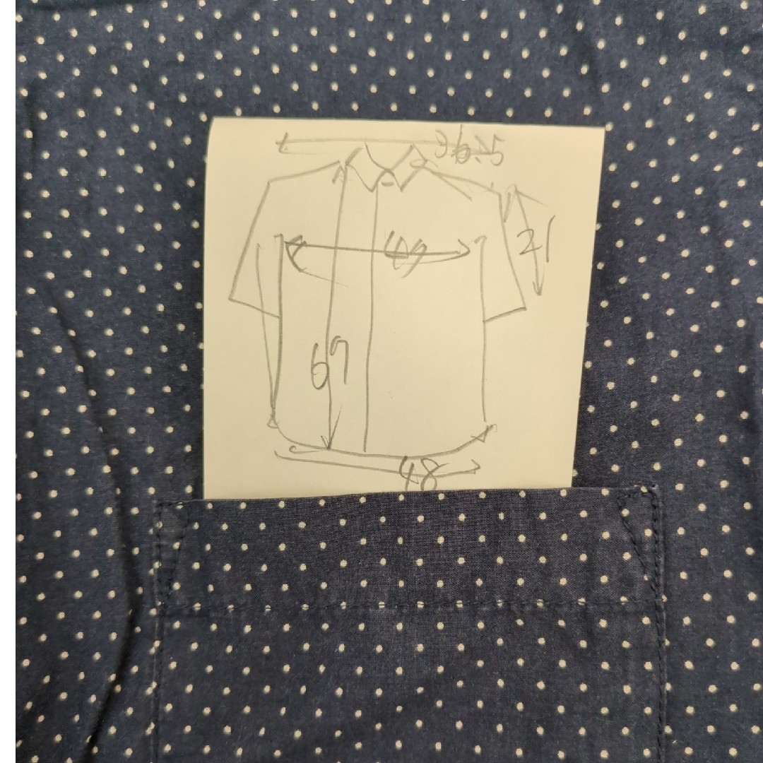 niko and...(ニコアンド)のniko and　紺白の２種のドットプリント柄の綿シャツ レディースのトップス(シャツ/ブラウス(半袖/袖なし))の商品写真