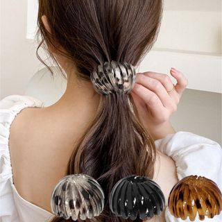 ポニーリング グレー ヘアアクセサリー ヘアアレンジ シュシュ ヘアゴム 人気(ヘアゴム/シュシュ)