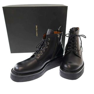 foot the coacher - foot the coacher フットザコーチャー BROGUE RUBBER BOOTS サイドジップレザーブーツ  ブラック 7 1/2