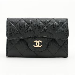 シャネル(CHANEL)のシャネル  キャビアスキン  ブラック レディース カードケース(パスケース/IDカードホルダー)