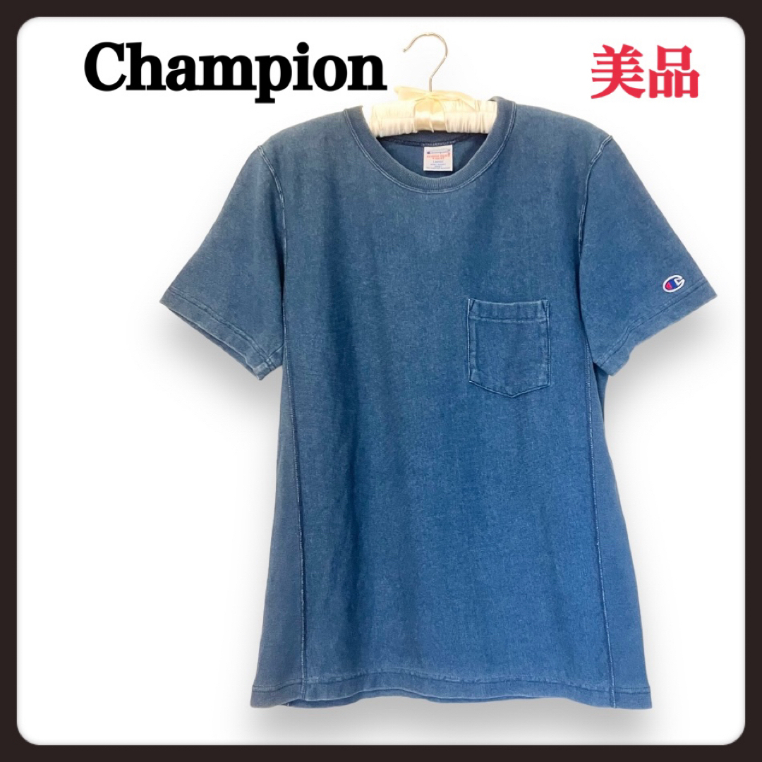 Champion(チャンピオン)のChampIon チャンピオン　ブルーデニム調　Tシャツ　レディース Lサイズ メンズのトップス(Tシャツ/カットソー(半袖/袖なし))の商品写真