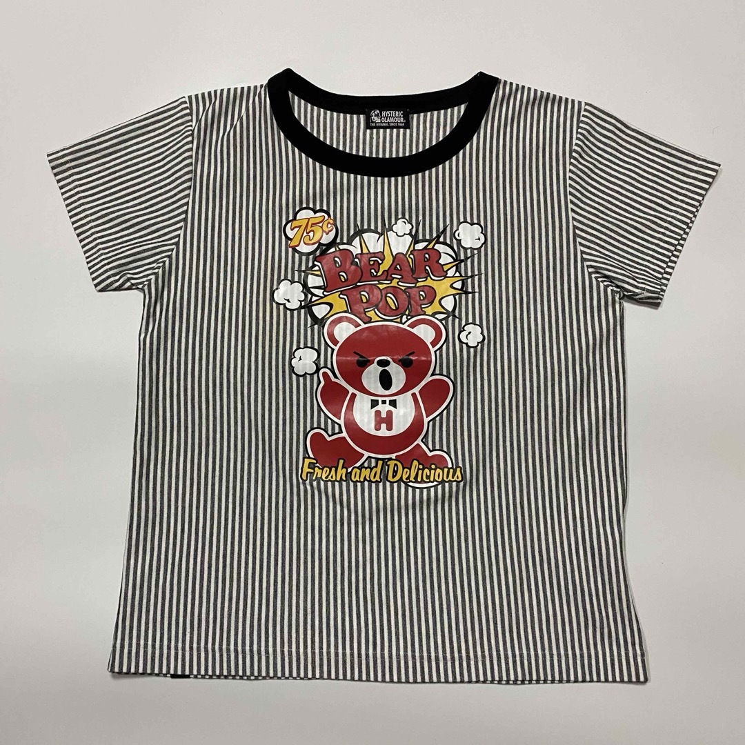 HYSTERIC GLAMOUR(ヒステリックグラマー)のヒステリックグラマー Tシャツ 半袖 ヒスベアー ストライプ フリーサイズ レディースのトップス(Tシャツ(半袖/袖なし))の商品写真