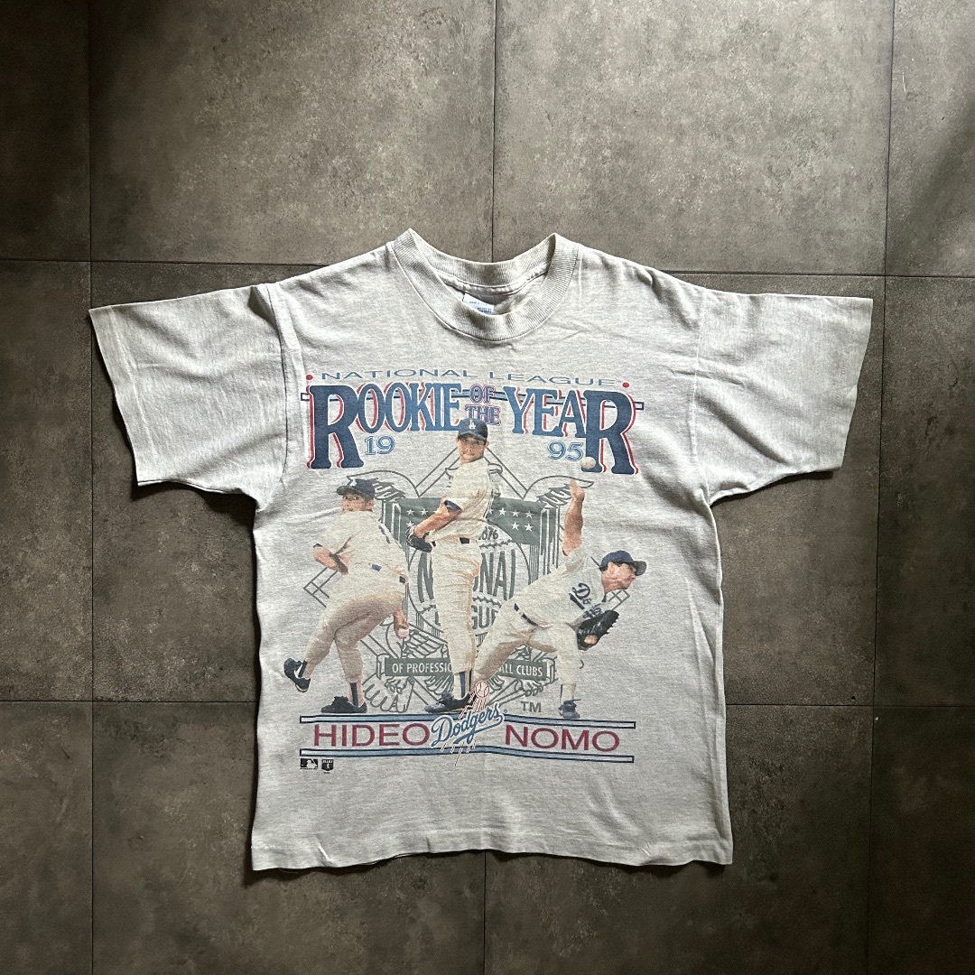 MLB(メジャーリーグベースボール)の90s salem 野茂tシャツ USA製 グレー M MLB メンズのトップス(Tシャツ/カットソー(半袖/袖なし))の商品写真