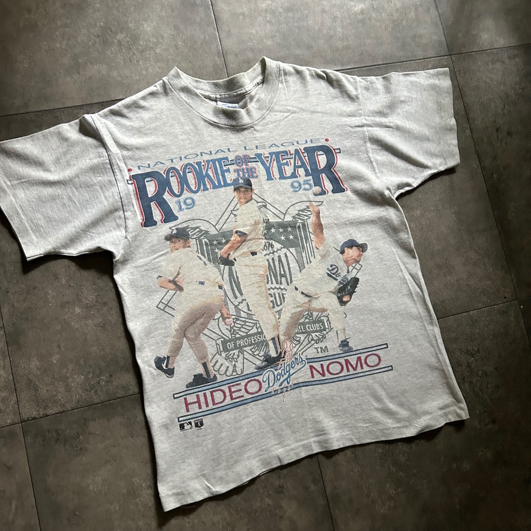 MLB(メジャーリーグベースボール)の90s salem 野茂tシャツ USA製 グレー M MLB メンズのトップス(Tシャツ/カットソー(半袖/袖なし))の商品写真